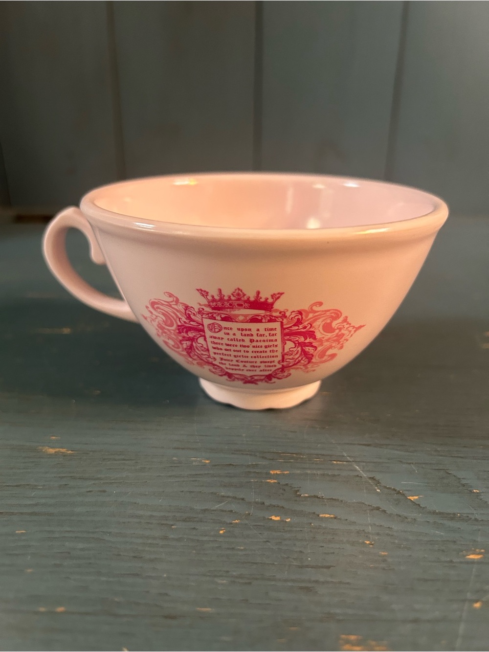 Juicy Couture Decor Pink Tea Cup w/ Hot Pink Crest Design - Vintage | Rare Find